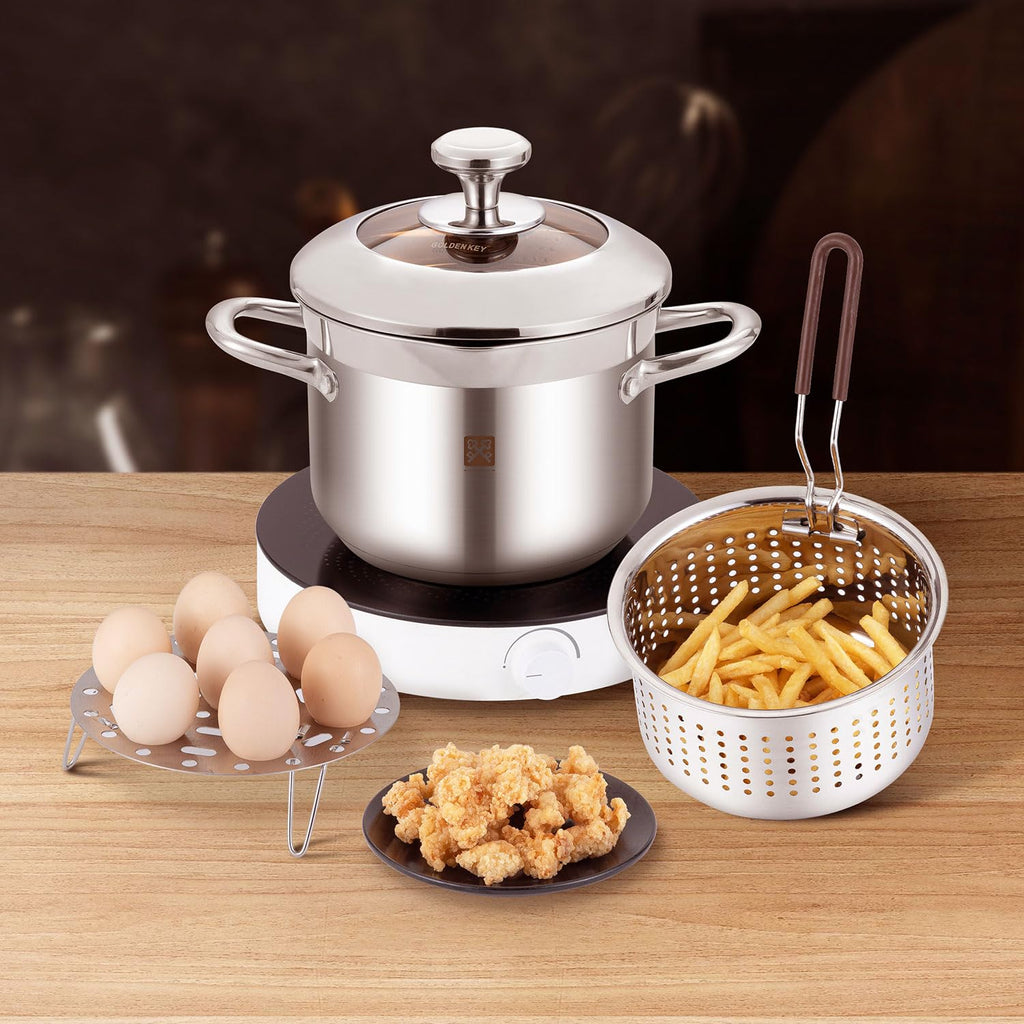 4.0L Deep Fryer Pot with Basket and Lid Q5584