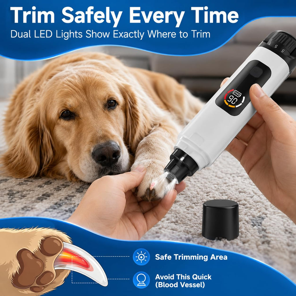 6-Speed Electric Pet Nail Grinder with LED Lights C768