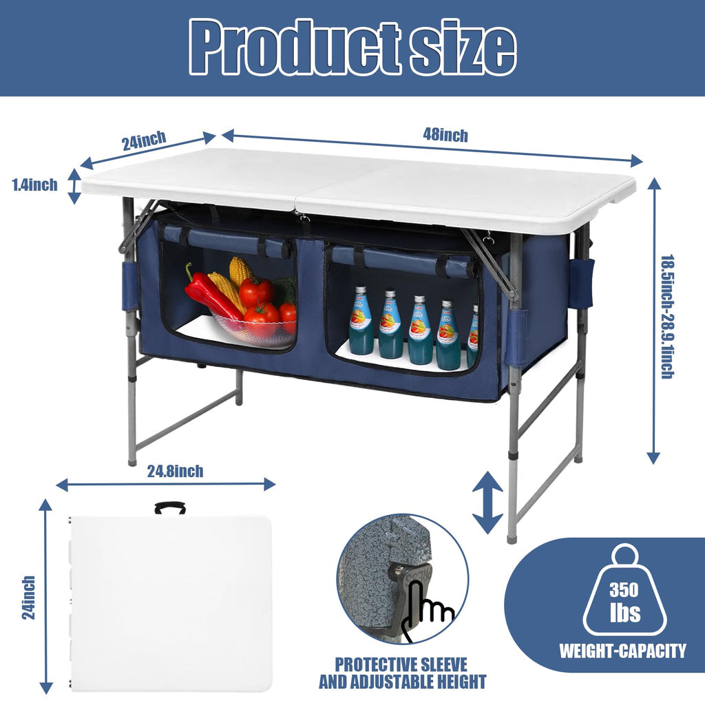 Foldable Camping Table with Storage M6795
