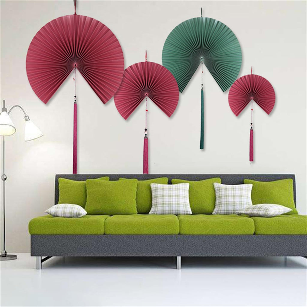 Handmade Hanging Folding Paper Fan Green 32'' O713359