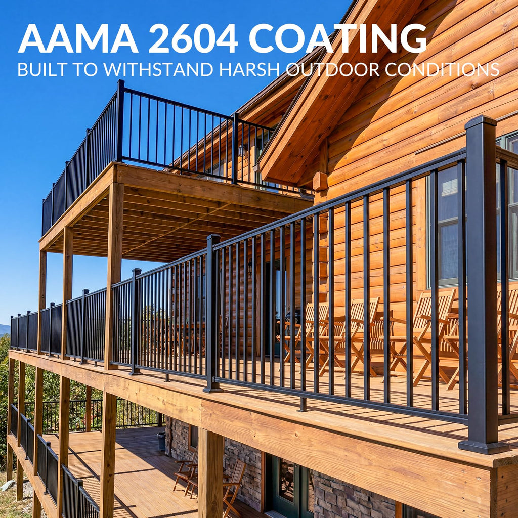 3 Pack Aluminum Porch and Deck Railing Kit with 4 Post A579