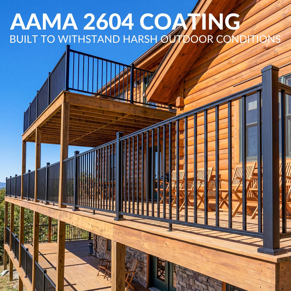 3 Pack Aluminum Porch and Deck Railing Kit with 4 Post A579