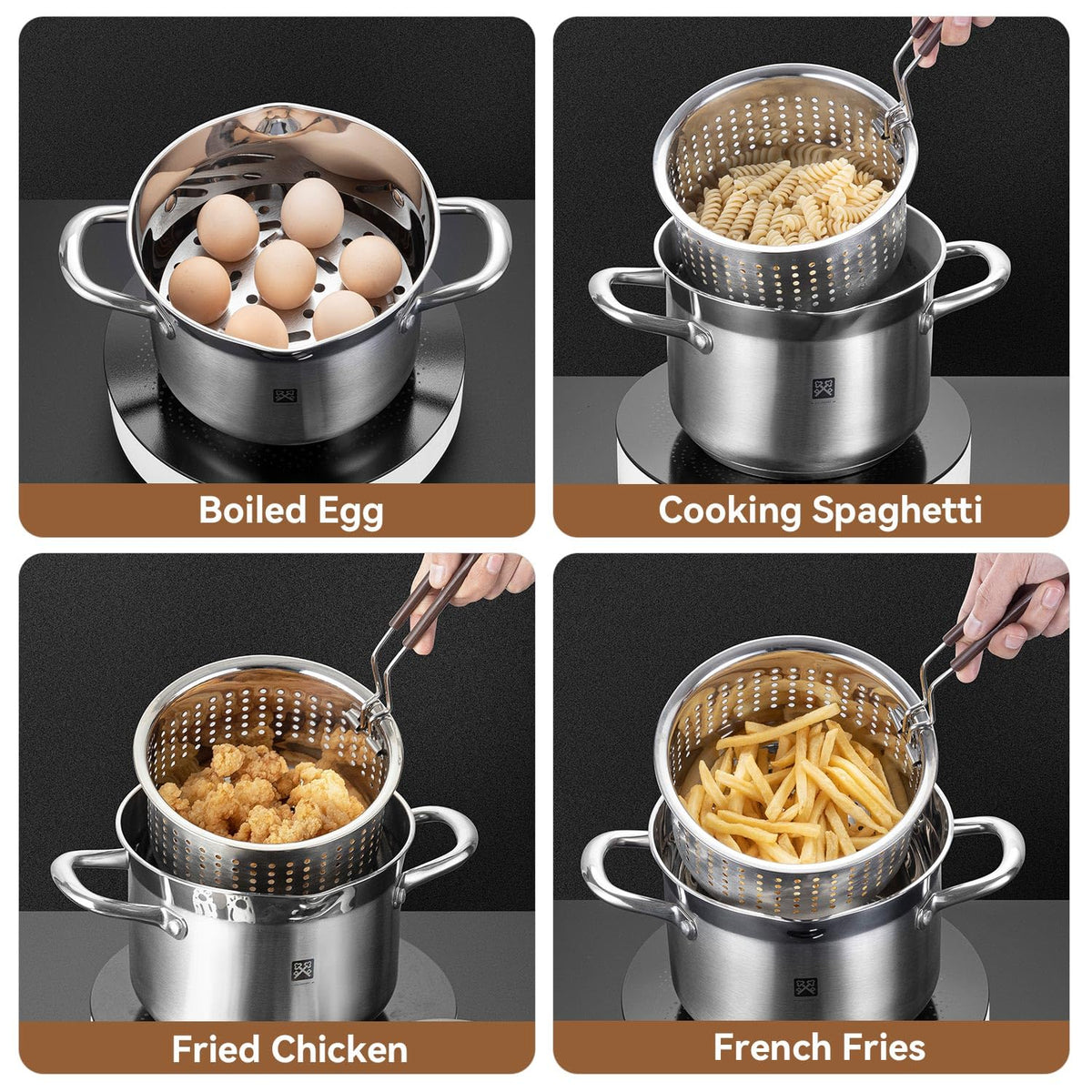 4.0L Deep Fryer Pot with Basket and Lid Q5584
