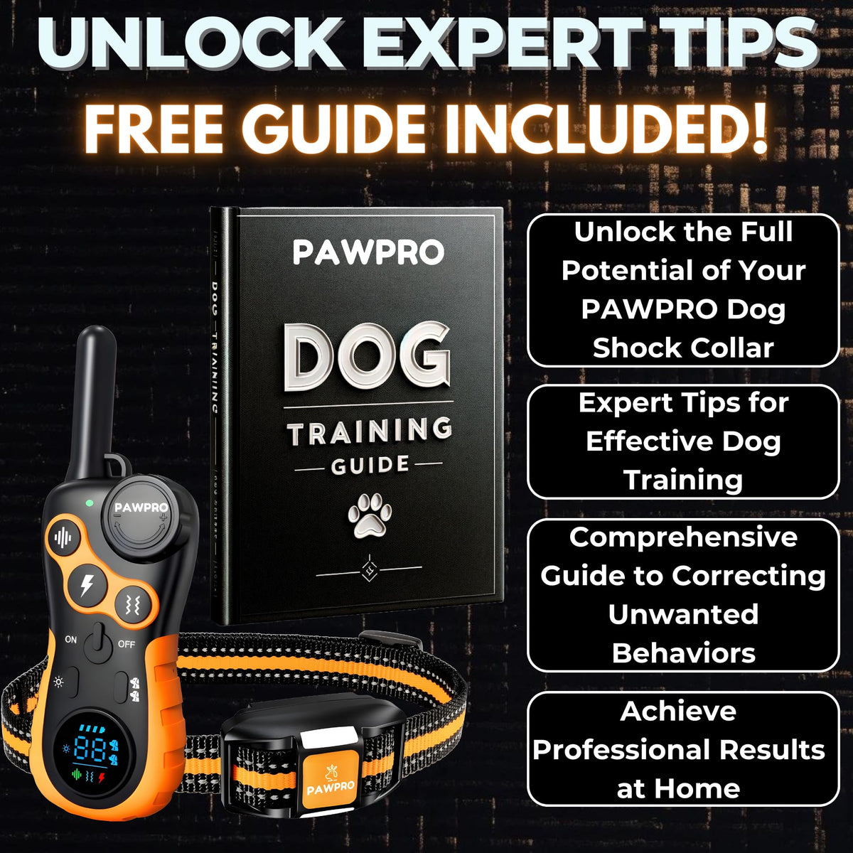 Dog Shock Collar with Remote, 4-Mile Range, Waterproof Rechargeable X97944