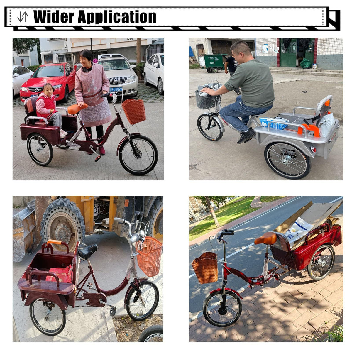 20 Inch 3-Wheel Electric Tricycle with Front Basket & Cargo Carrier W606589