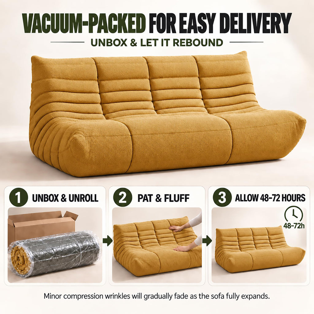 Yellow 3 Seater Bean Bag Sofa F91470