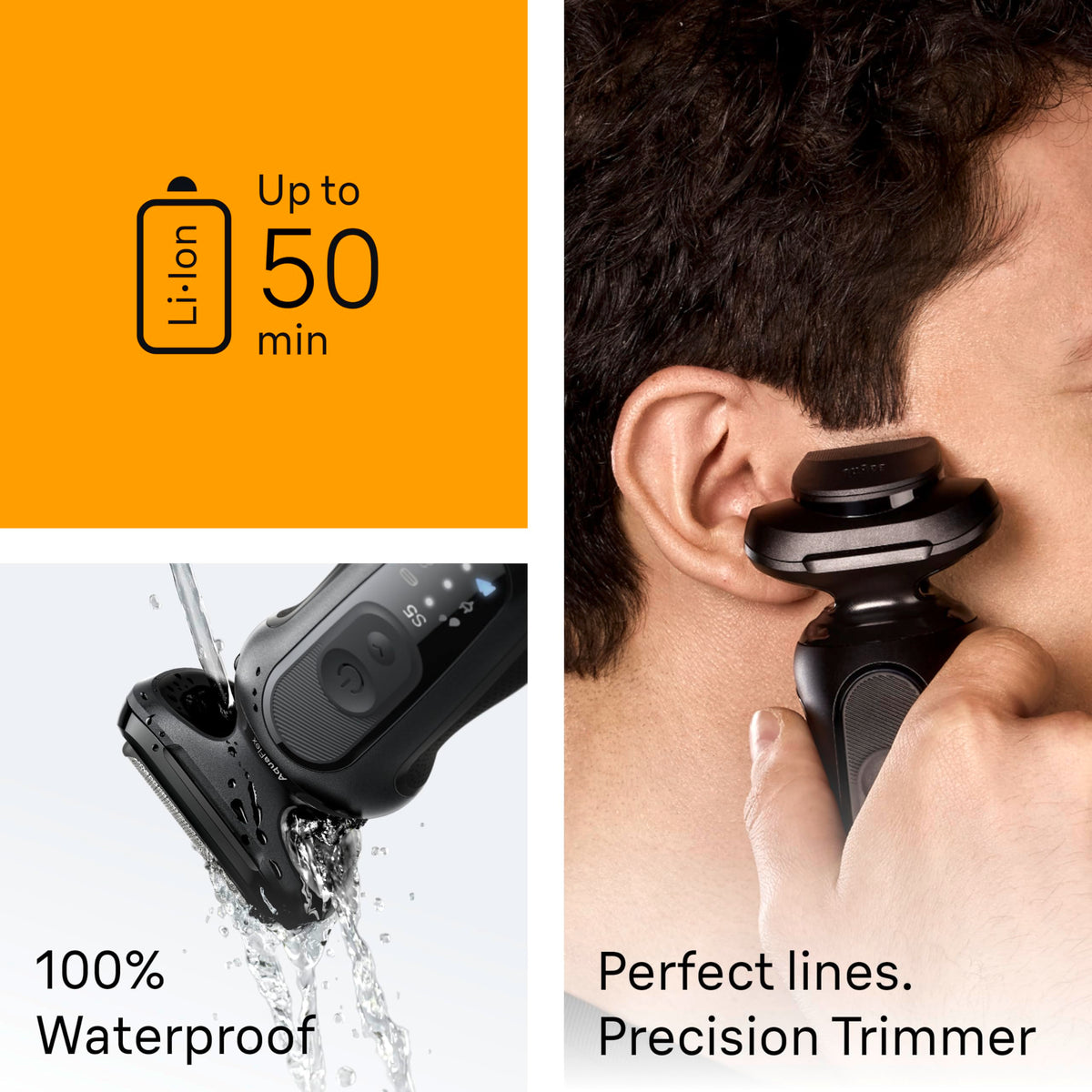 Black Wet & Dry Electric Shaver with Trimmer H945365