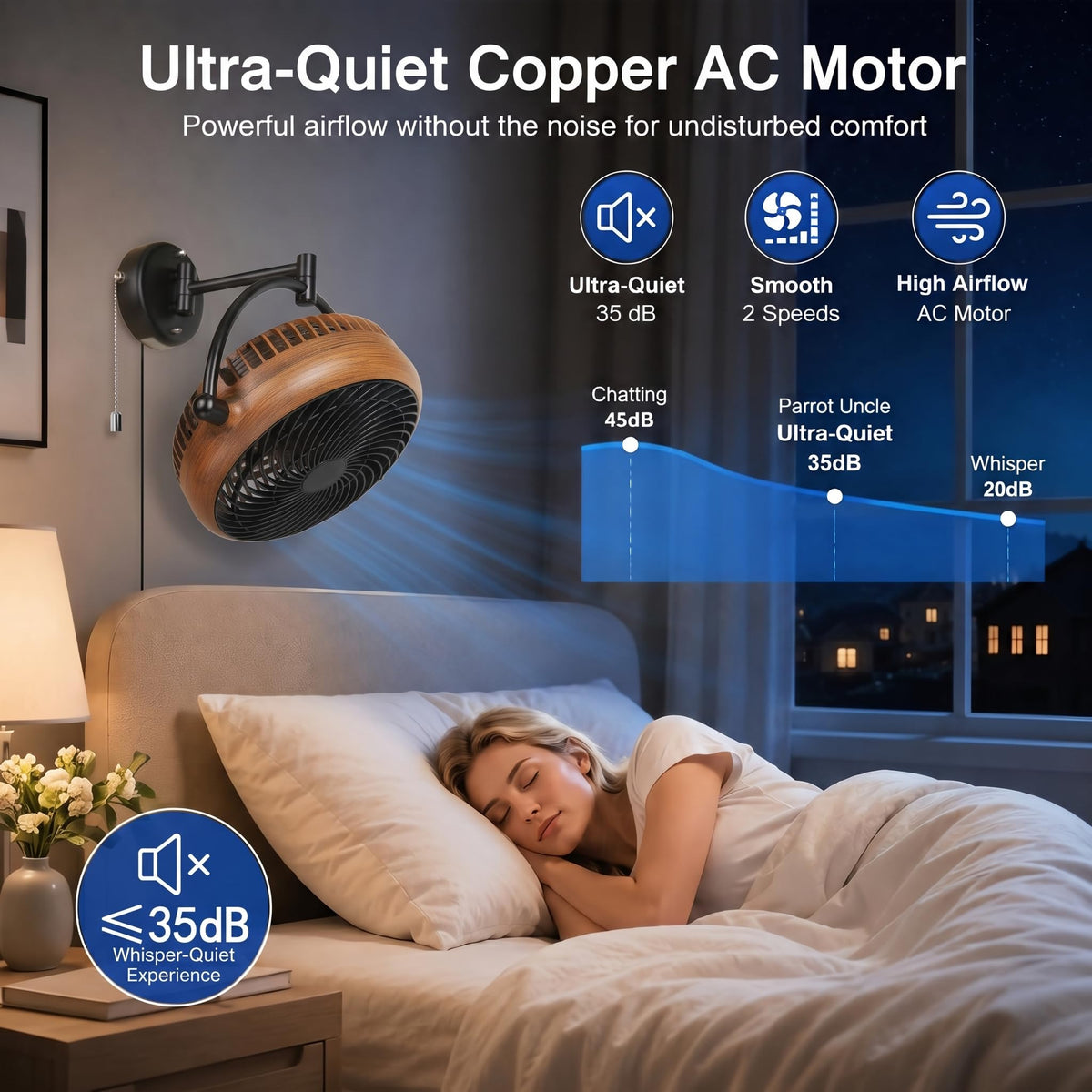 10 Inch Oscillating Wall Mount Fan U616
