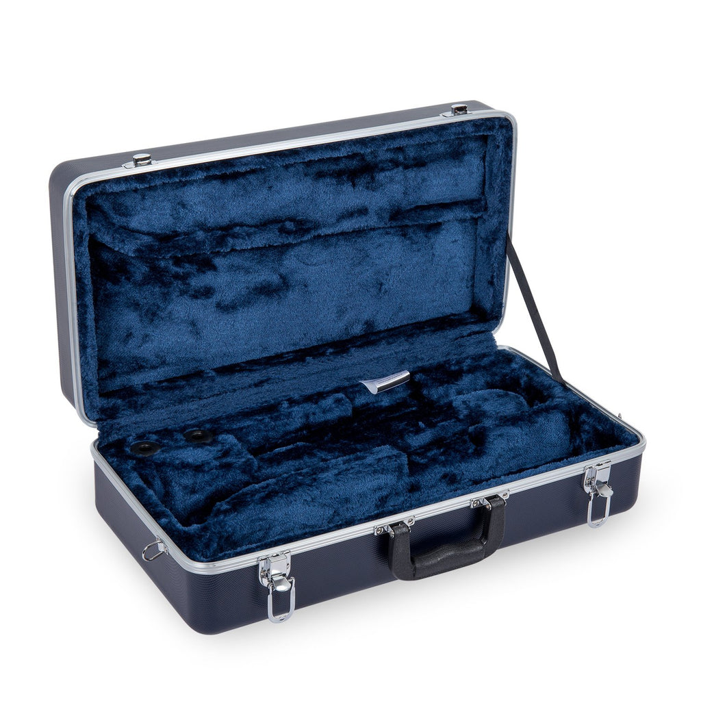 Textured Blue Velvet Interior Trumpet Case X37437