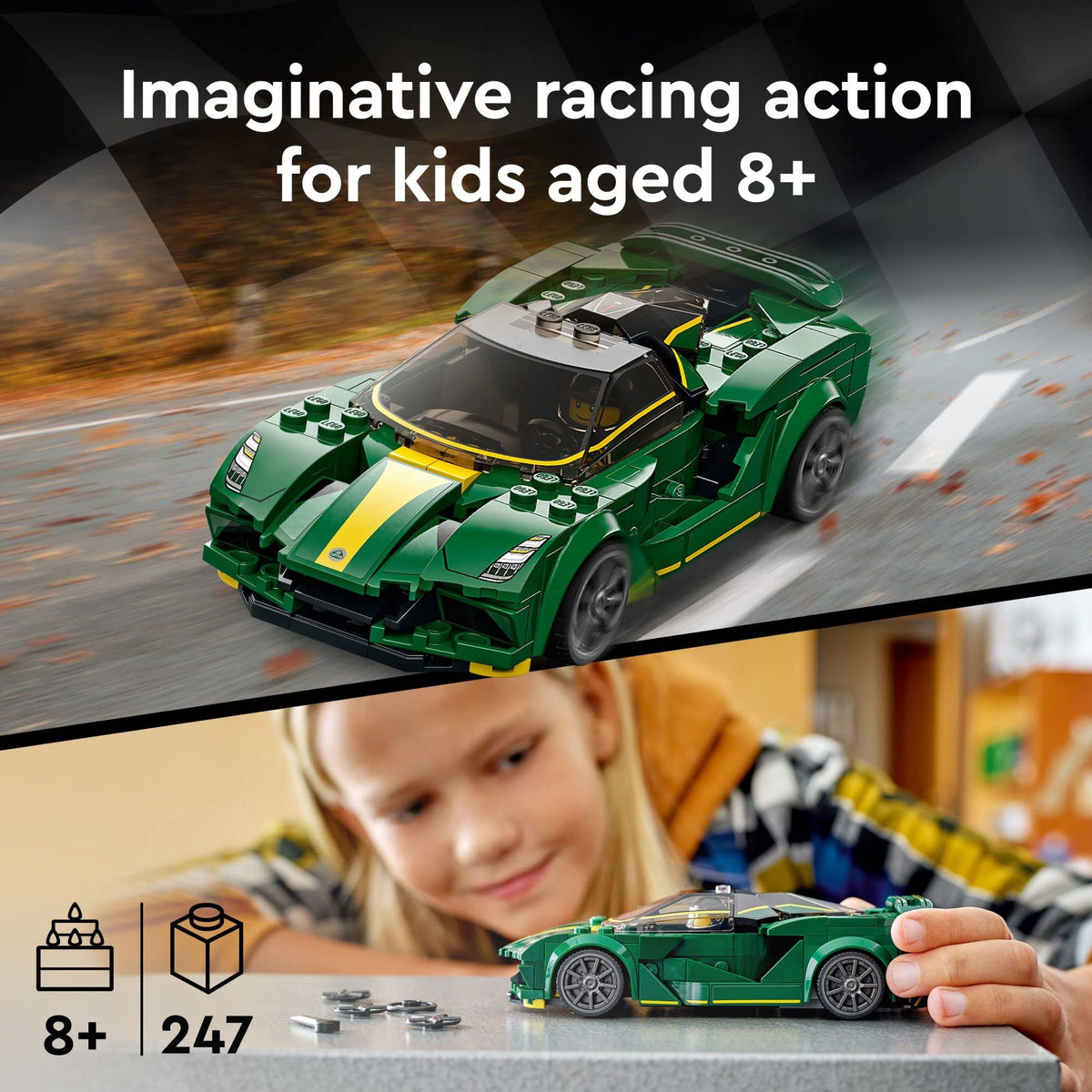 Race Car Toy Model with Racing Driver Minifigure V3321