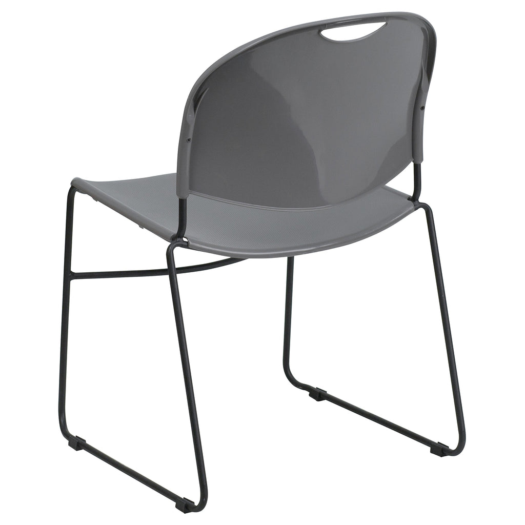Gray 4 Pack Stack Chair with Black Frame N123
