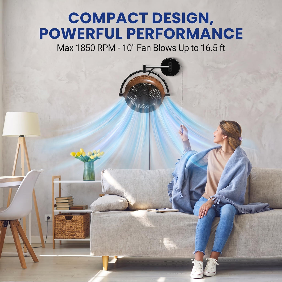 10 Inch Oscillating Wall Mount Fan U616