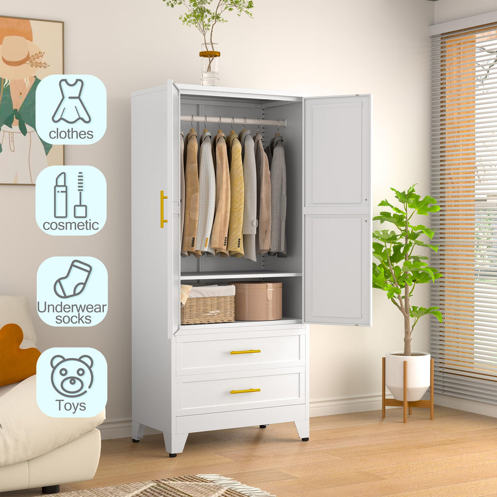 Metal Armoire Wardrobe Closet A135318