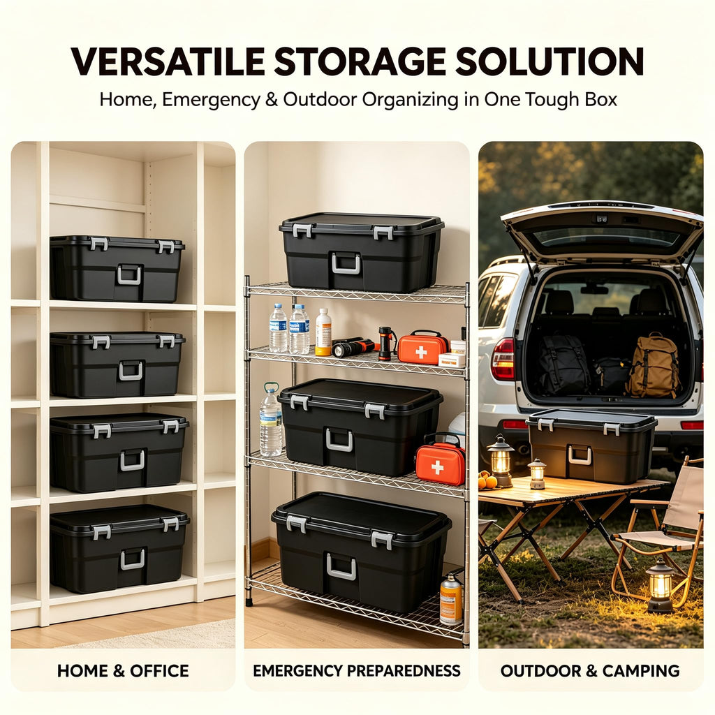 Black 22 Gal Lockable Storage Chest with Wheels V6643