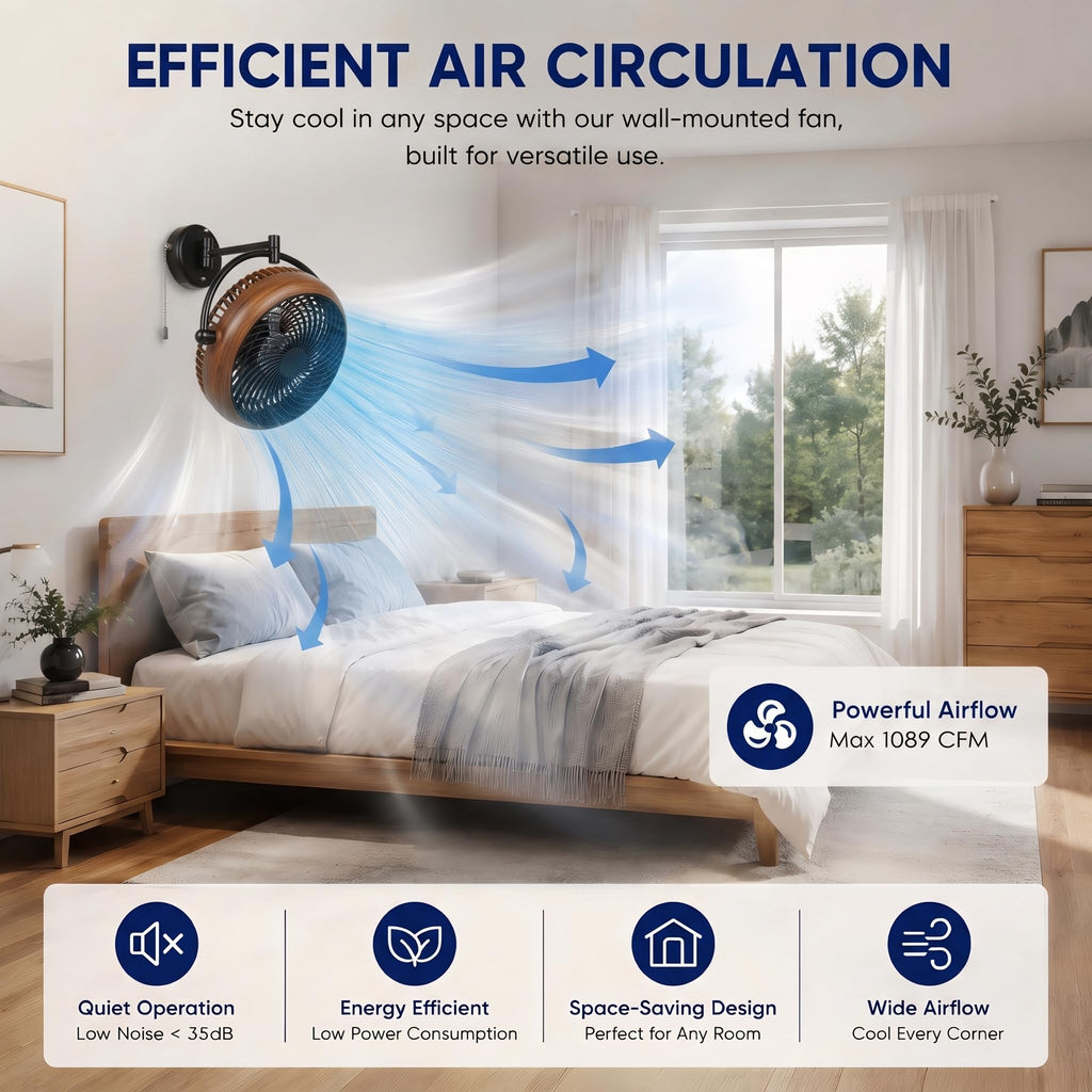 10 Inch Oscillating Wall Mount Fan U616