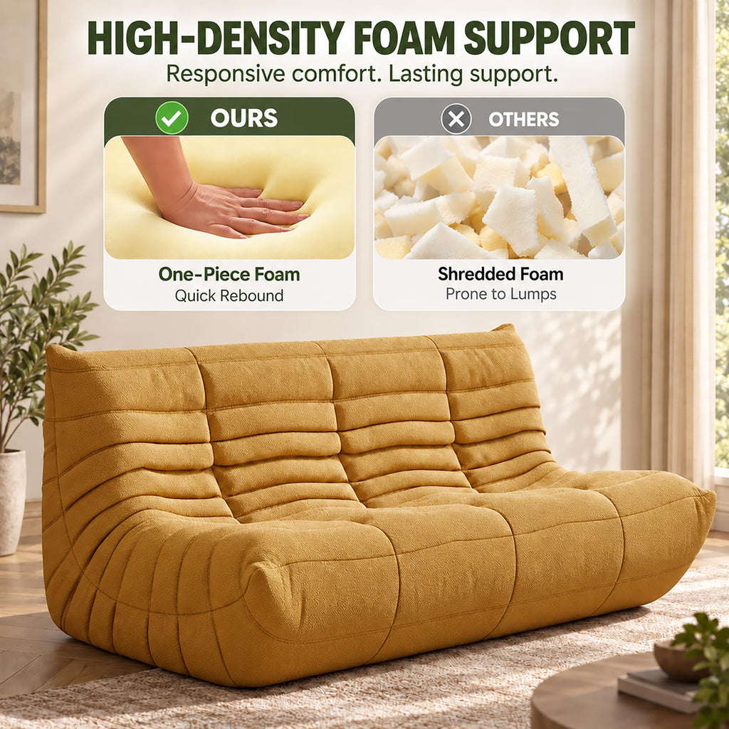 Yellow 3 Seater Bean Bag Sofa F91470