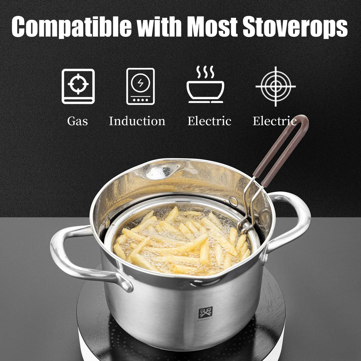 4.0L Deep Fryer Pot with Basket and Lid Q5584