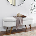 Oval Storage Bench with Rubber Wood Legs O2321