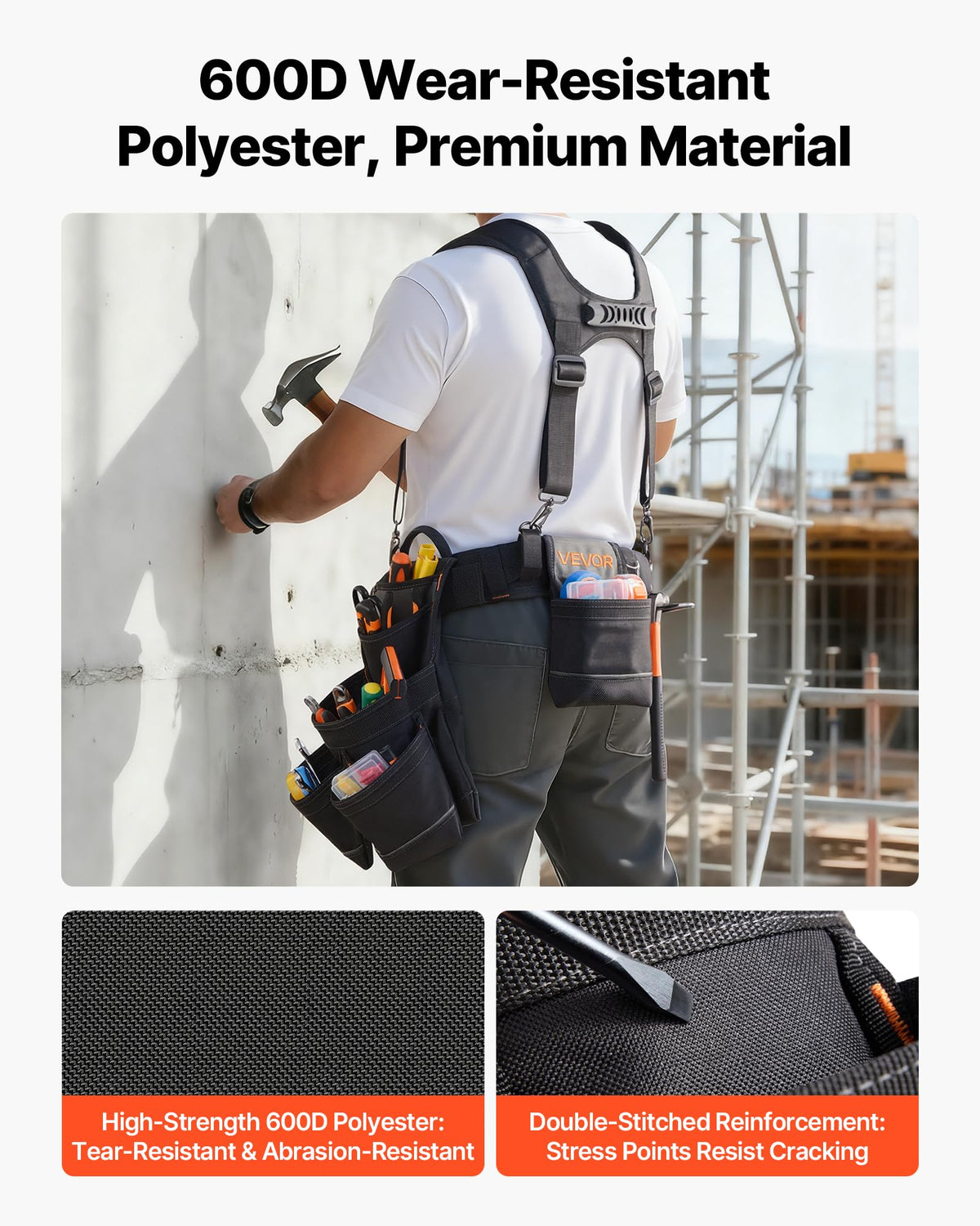 19 Pockets Adjustable Tool Belt with Suspenders F19315