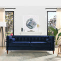 Navy Blue Velvet Tufted Sofa N744