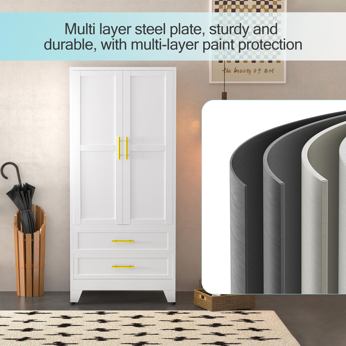 Metal Armoire Wardrobe Closet A135318