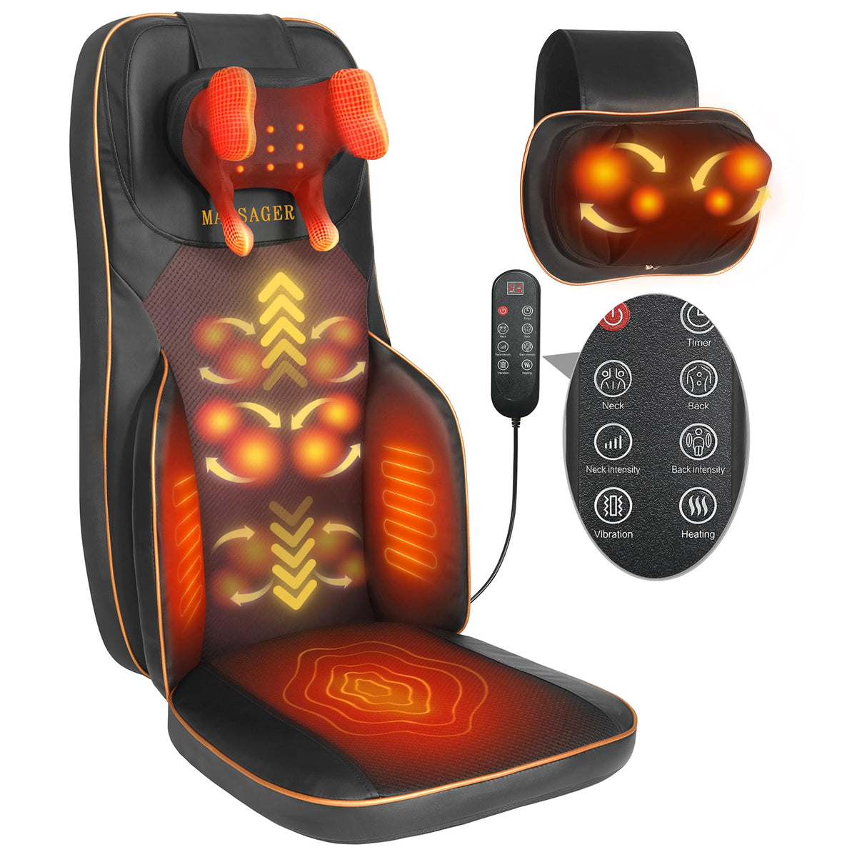 Shiatsu Neck and Back Massager with Heat I344