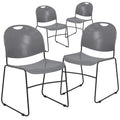 Gray 4 Pack Stack Chair with Black Frame N123