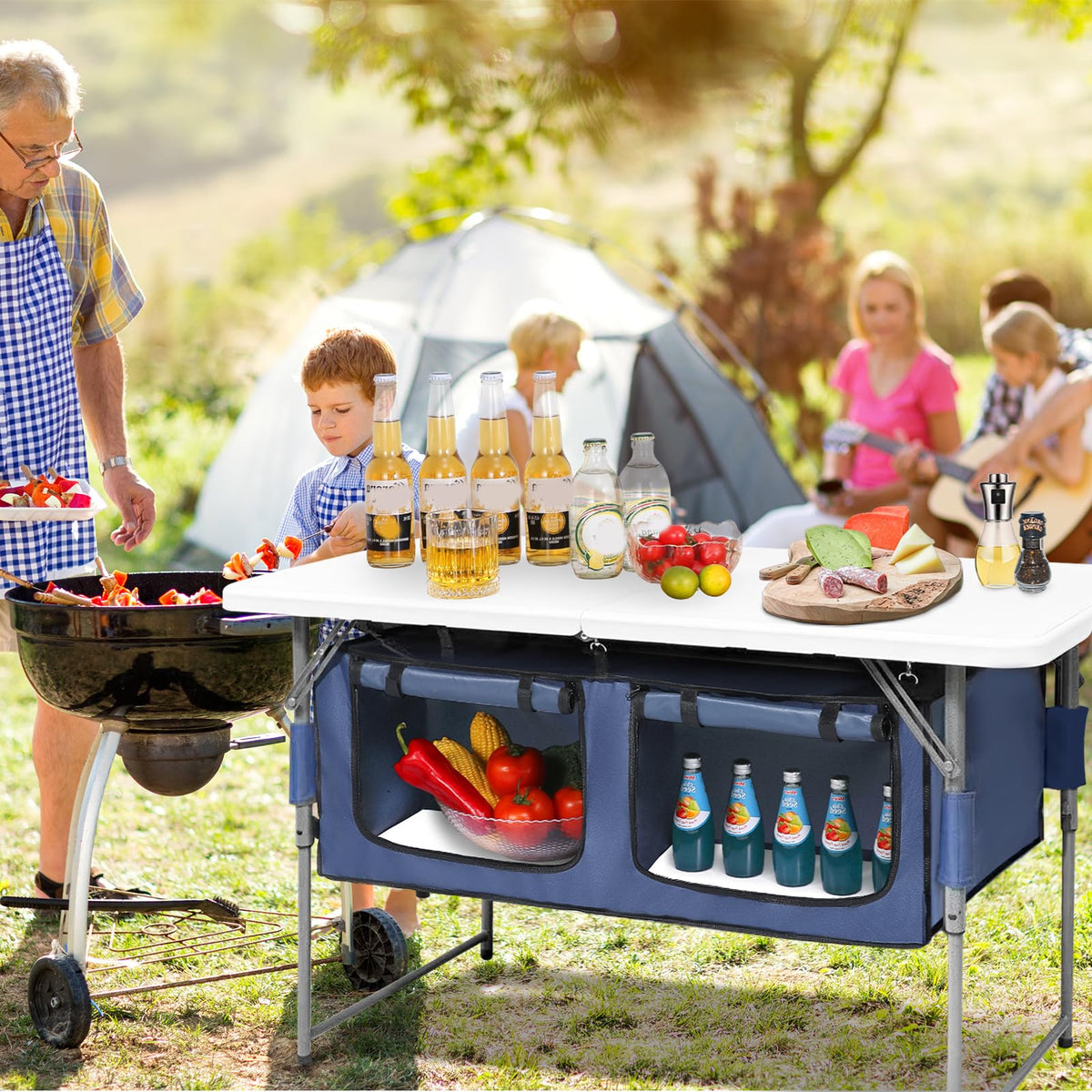 Foldable Camping Table with Storage M6795