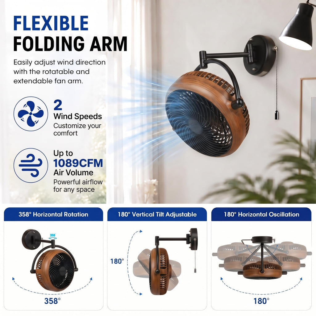 10 Inch Oscillating Wall Mount Fan U616