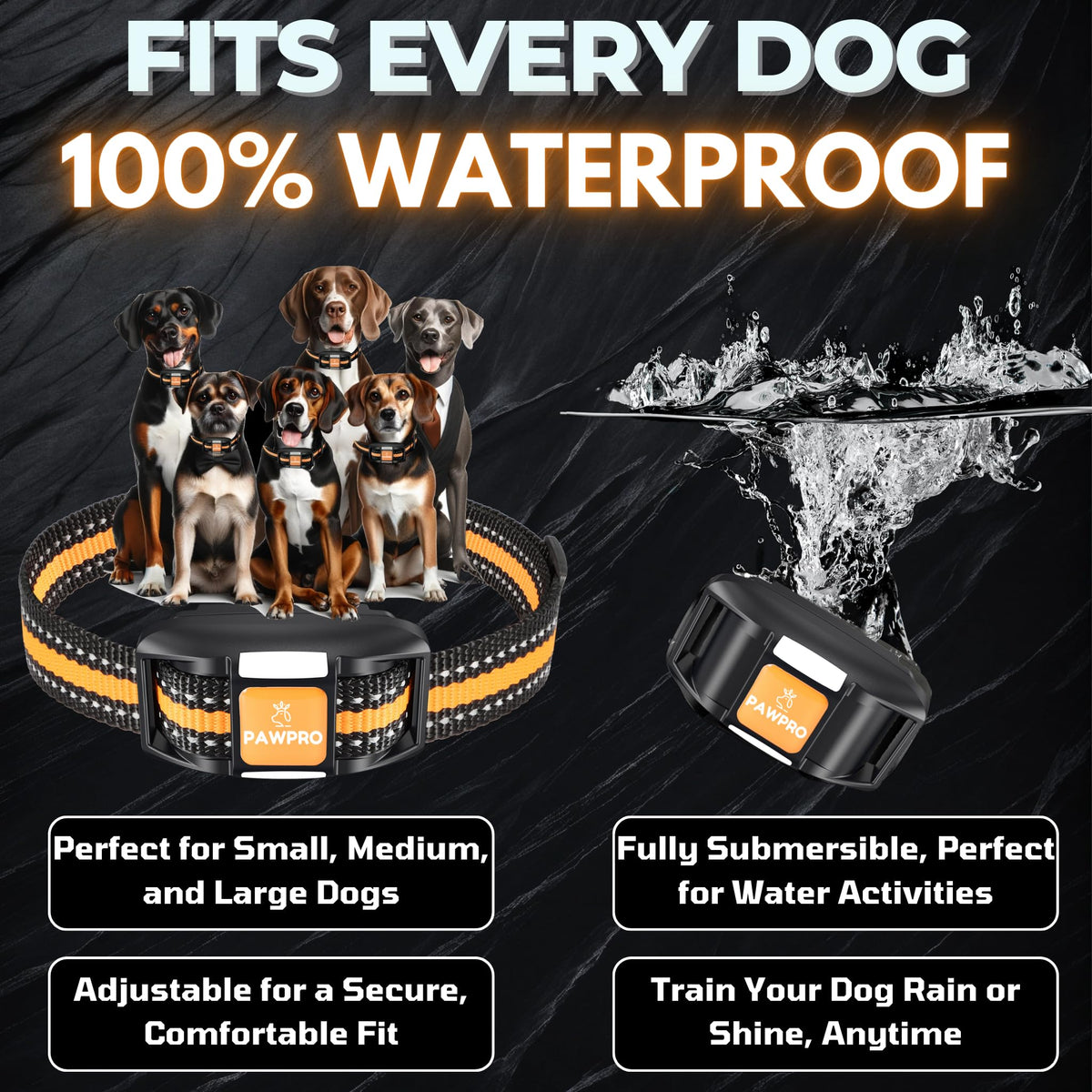 Dog Shock Collar with Remote, 4-Mile Range, Waterproof Rechargeable X97944
