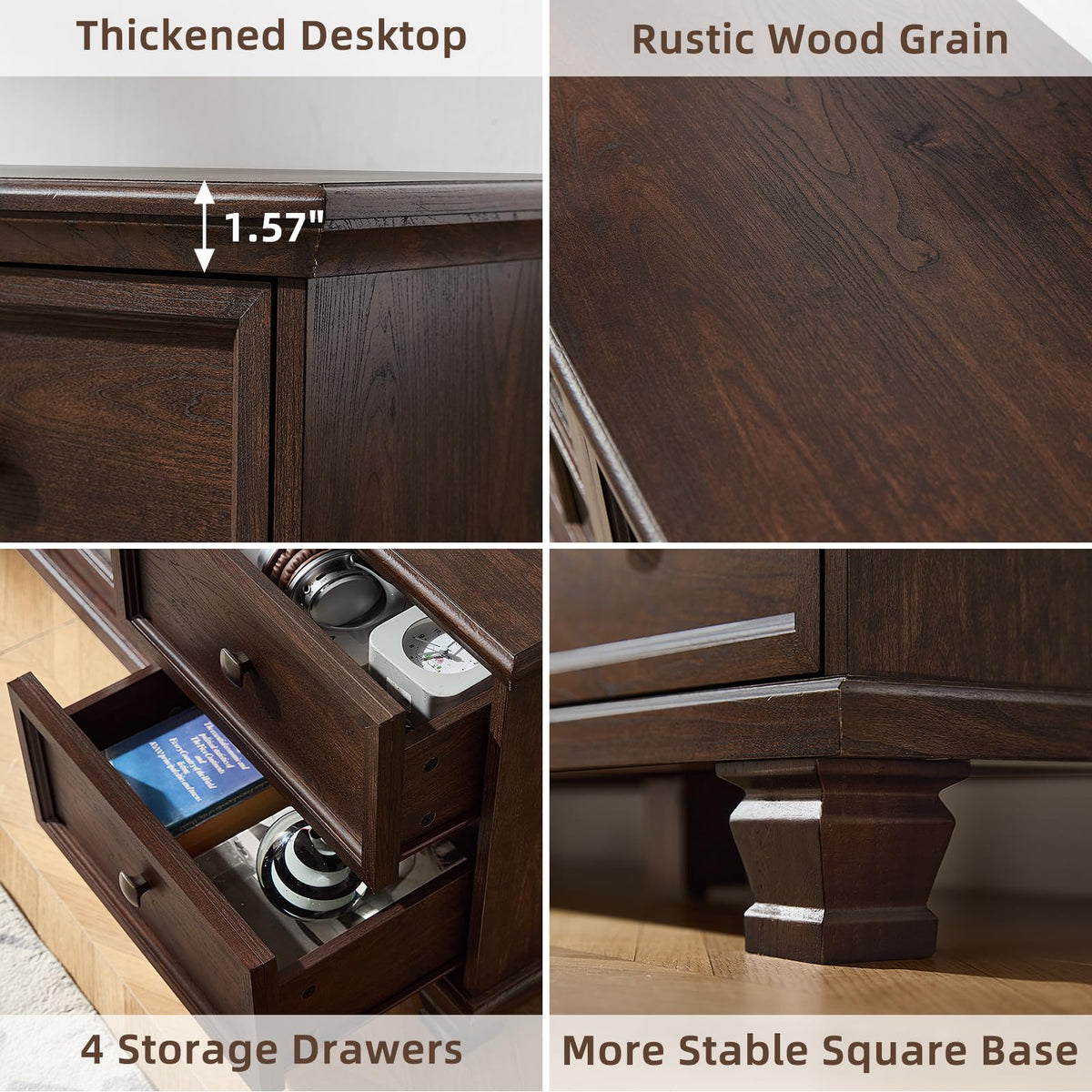 Farmhouse TV Stand with Glass Doors C71561