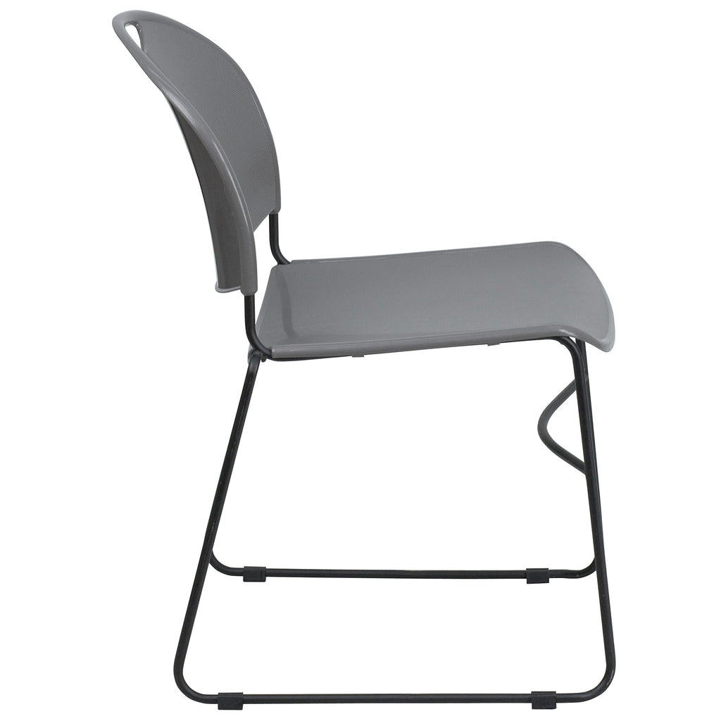 Gray 4 Pack Stack Chair with Black Frame N123