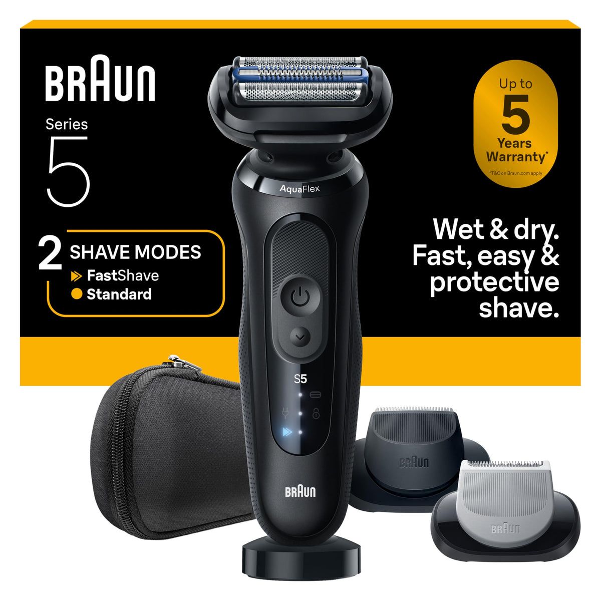 Black Wet & Dry Electric Shaver with Trimmer H945365