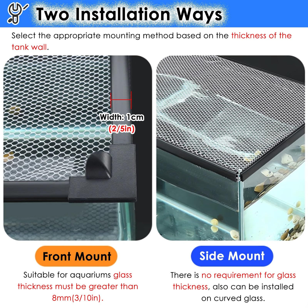 Fish Tank Top Cover Anti-Jumping Net with Magnetic Edges E39372