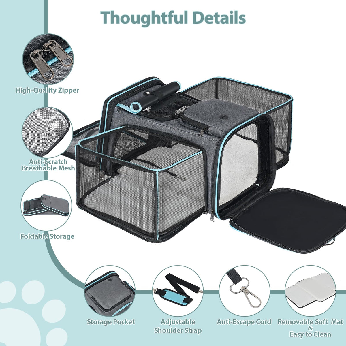 Expandable Soft-Sided Dog and Cat Carrier M783446