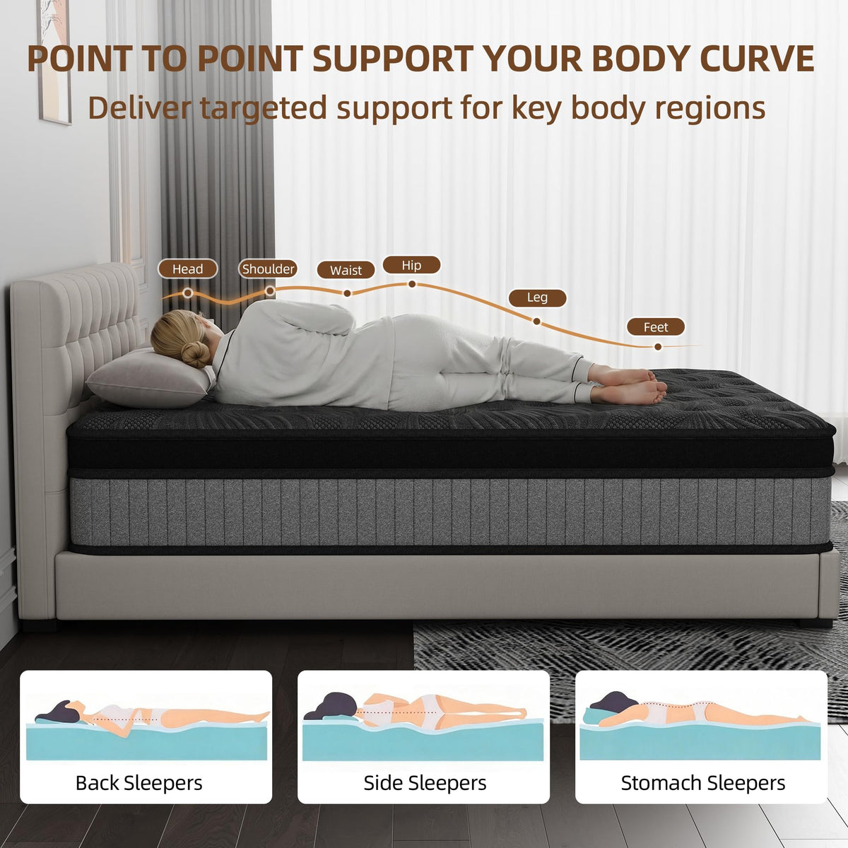 12 Inch Medium Firm Hybrid Mattress with Pocket Spring and Memory Foam C17551