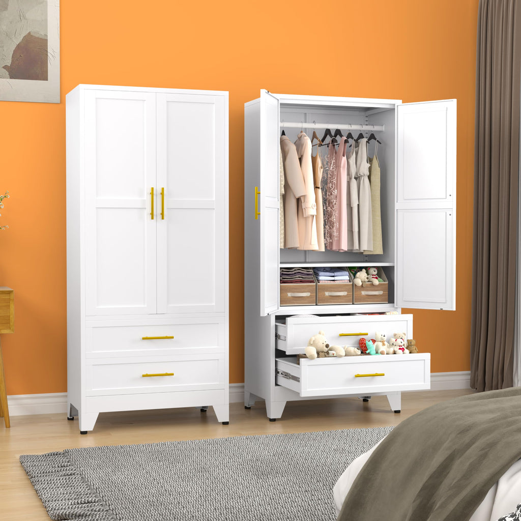 Metal Armoire Wardrobe Closet A135318