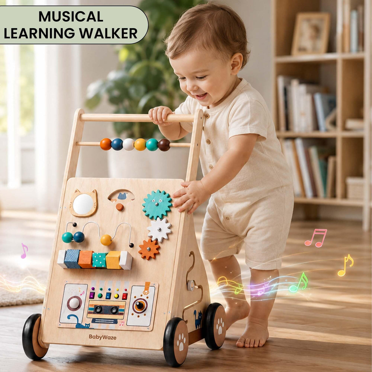 Wooden Baby Walker with Wheels W9232