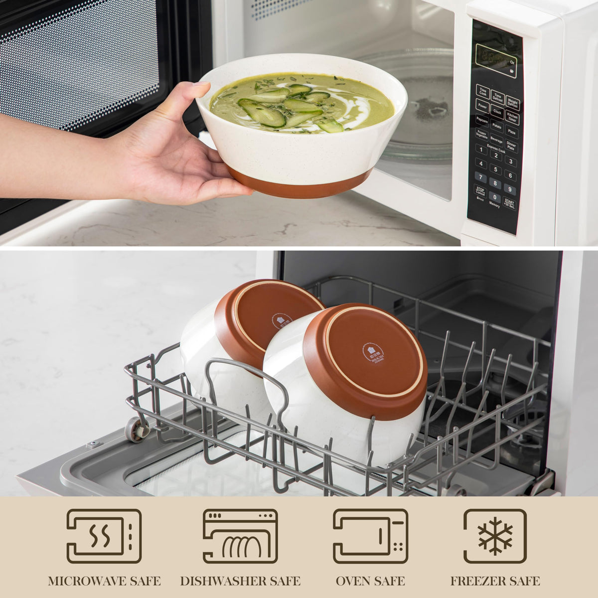 Ceramic Soup Bowl Set of 4 and Baking Dish W73223
