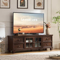 Farmhouse TV Stand with Glass Doors C71561