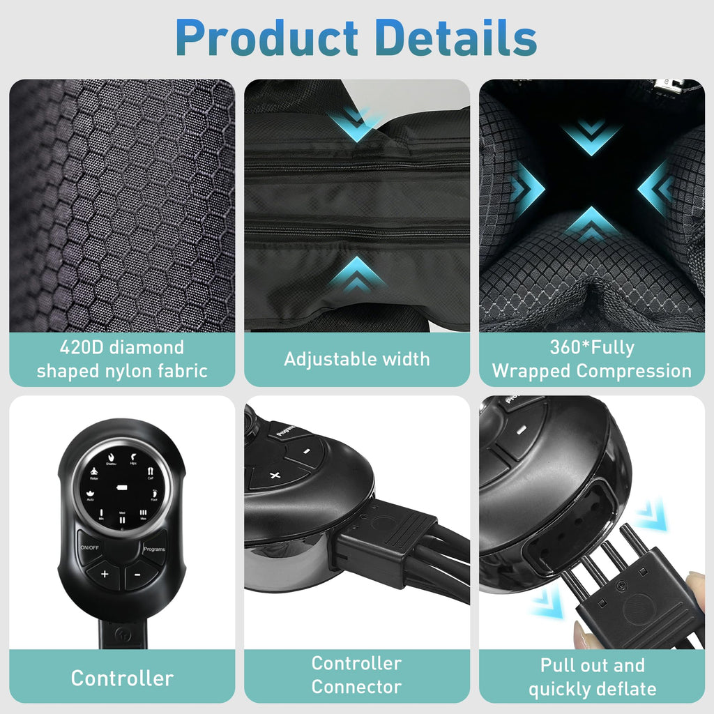 Air Compression Leg Massager with 6 Modes 3 Pressure Levels L179597