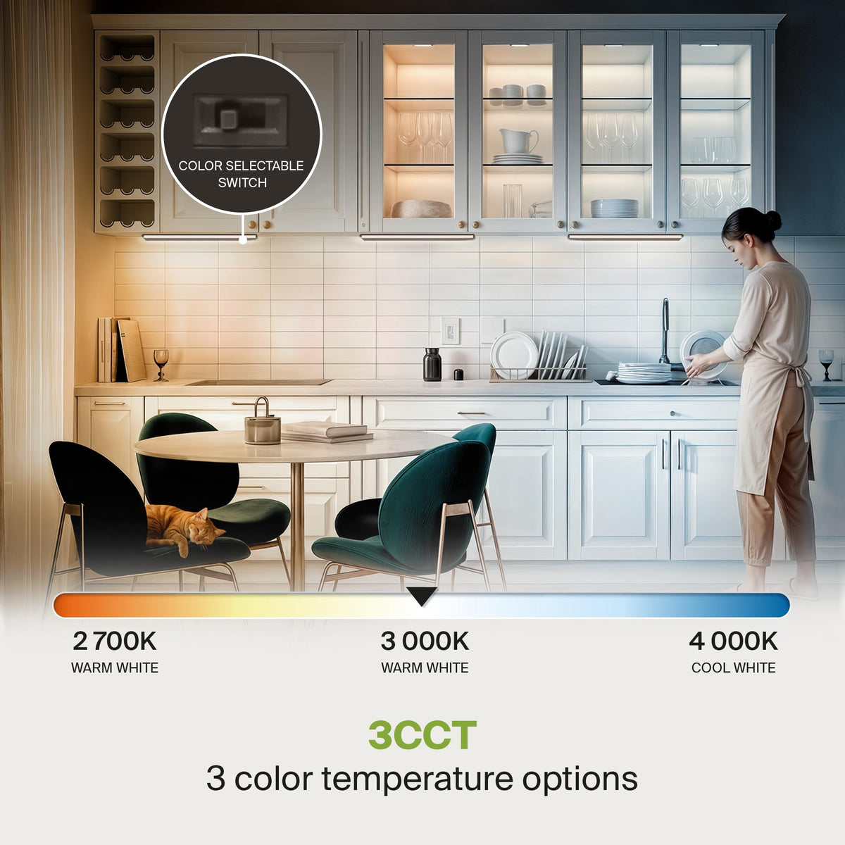 24 Inch Dimmable Linkable LED Under Cabinet Lighting A820
