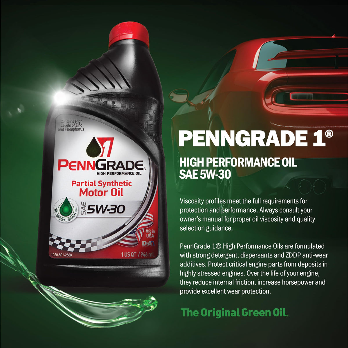 Synthetic Blend High Performance Oil SAE 5W-30 1 Quart 12 Pack H49042
