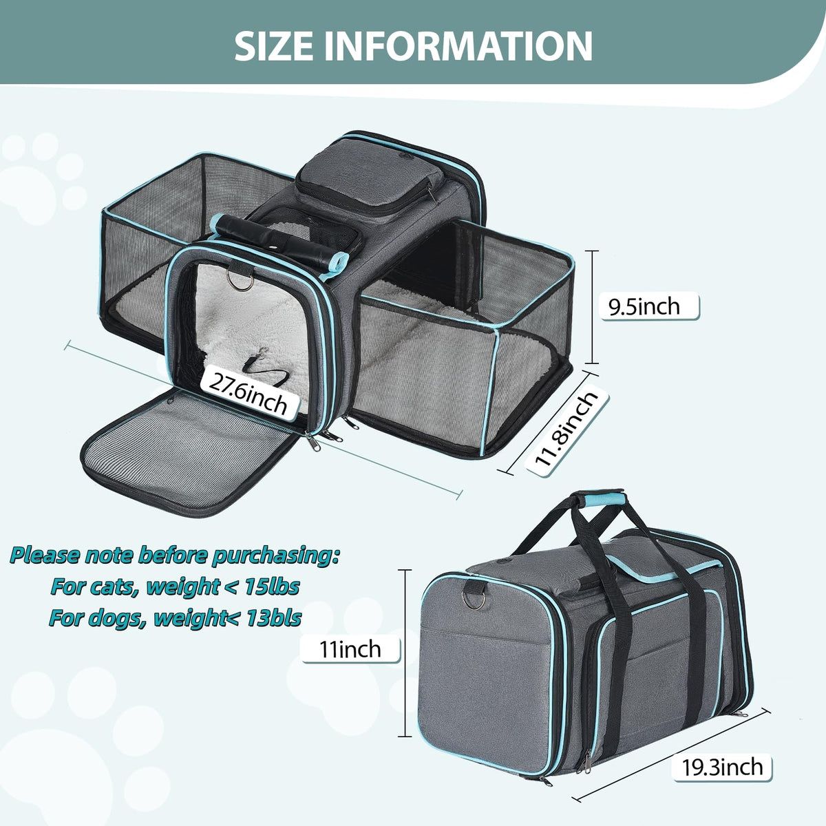 Expandable Soft-Sided Dog and Cat Carrier M783446