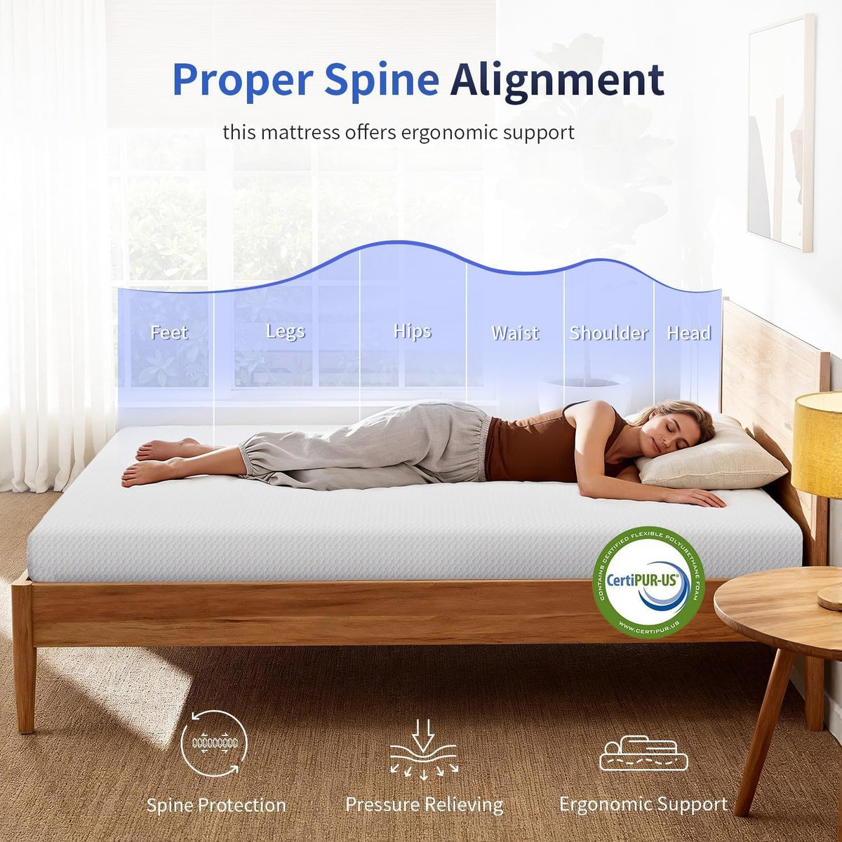 5 Inch Twin Size White Gel Memory Foam X11458