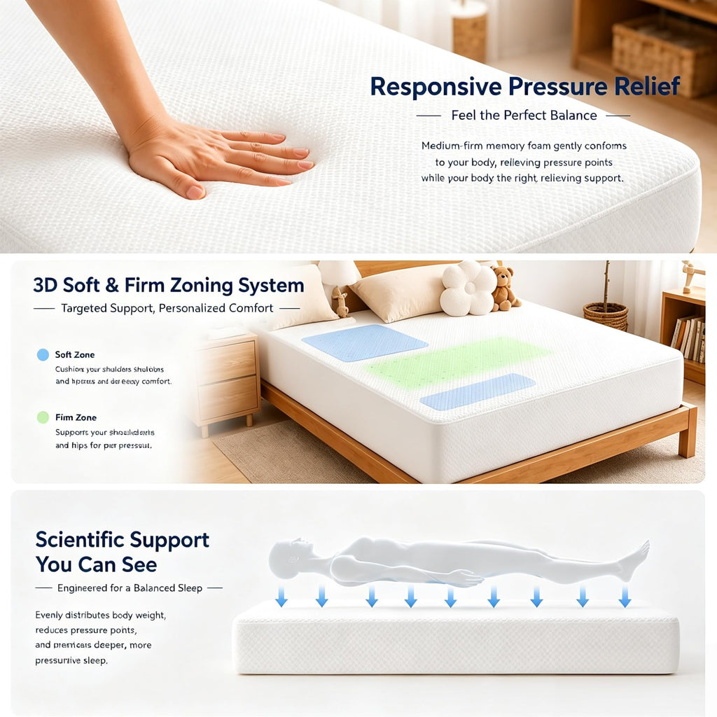5 Inch Twin Size White Gel Memory Foam X11458