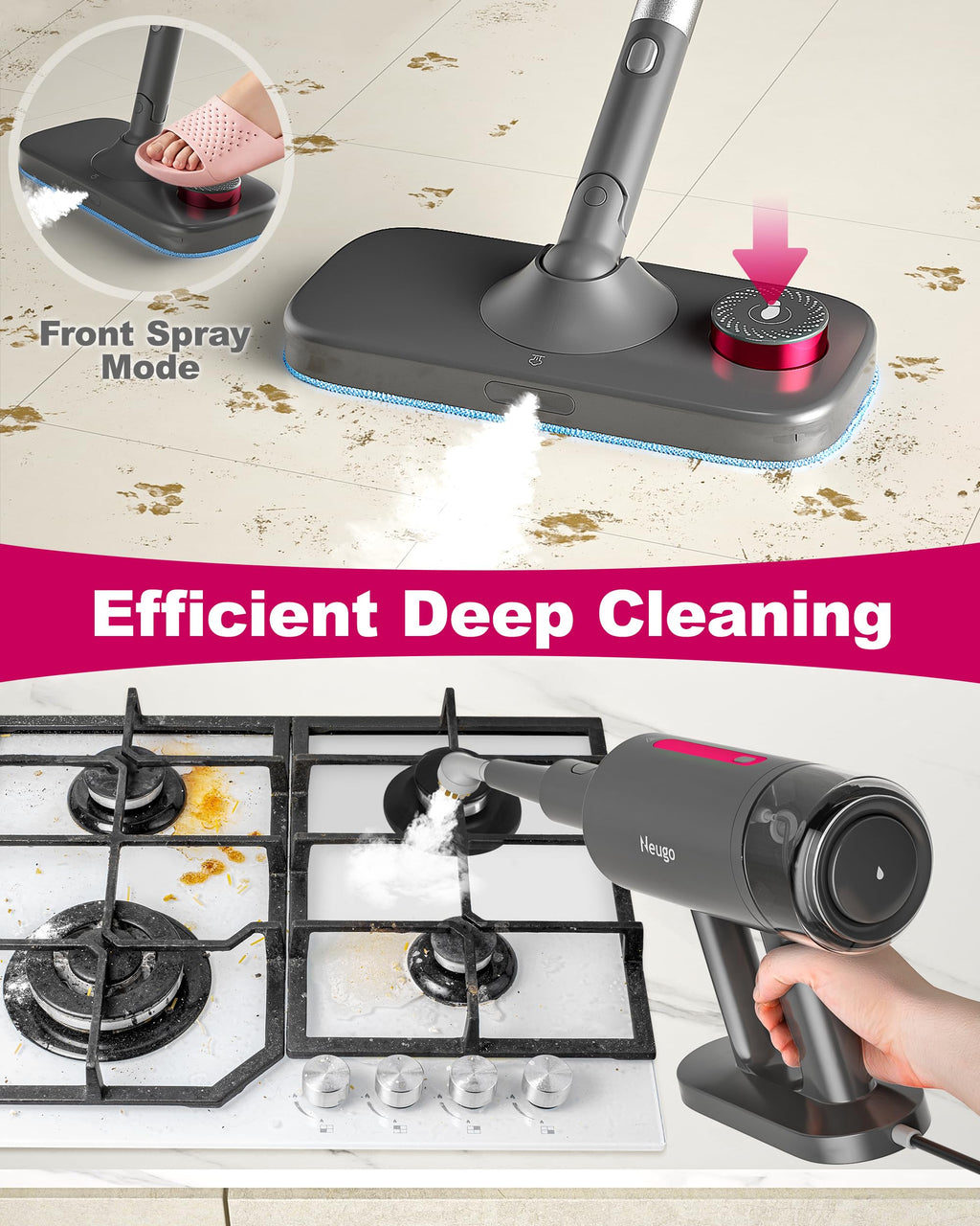 7in1 Handheld Steam Mop 1500W 23ft Cord J198