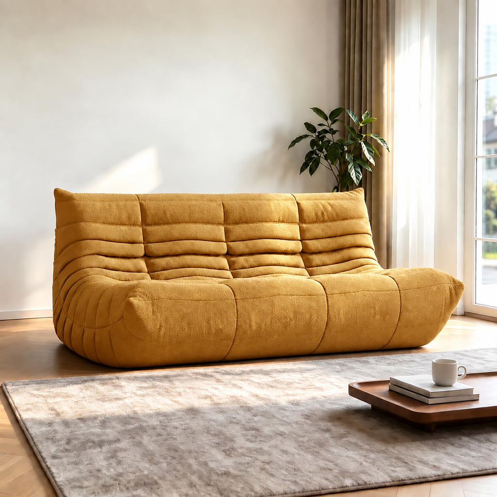 Yellow 3 Seater Bean Bag Sofa F91470
