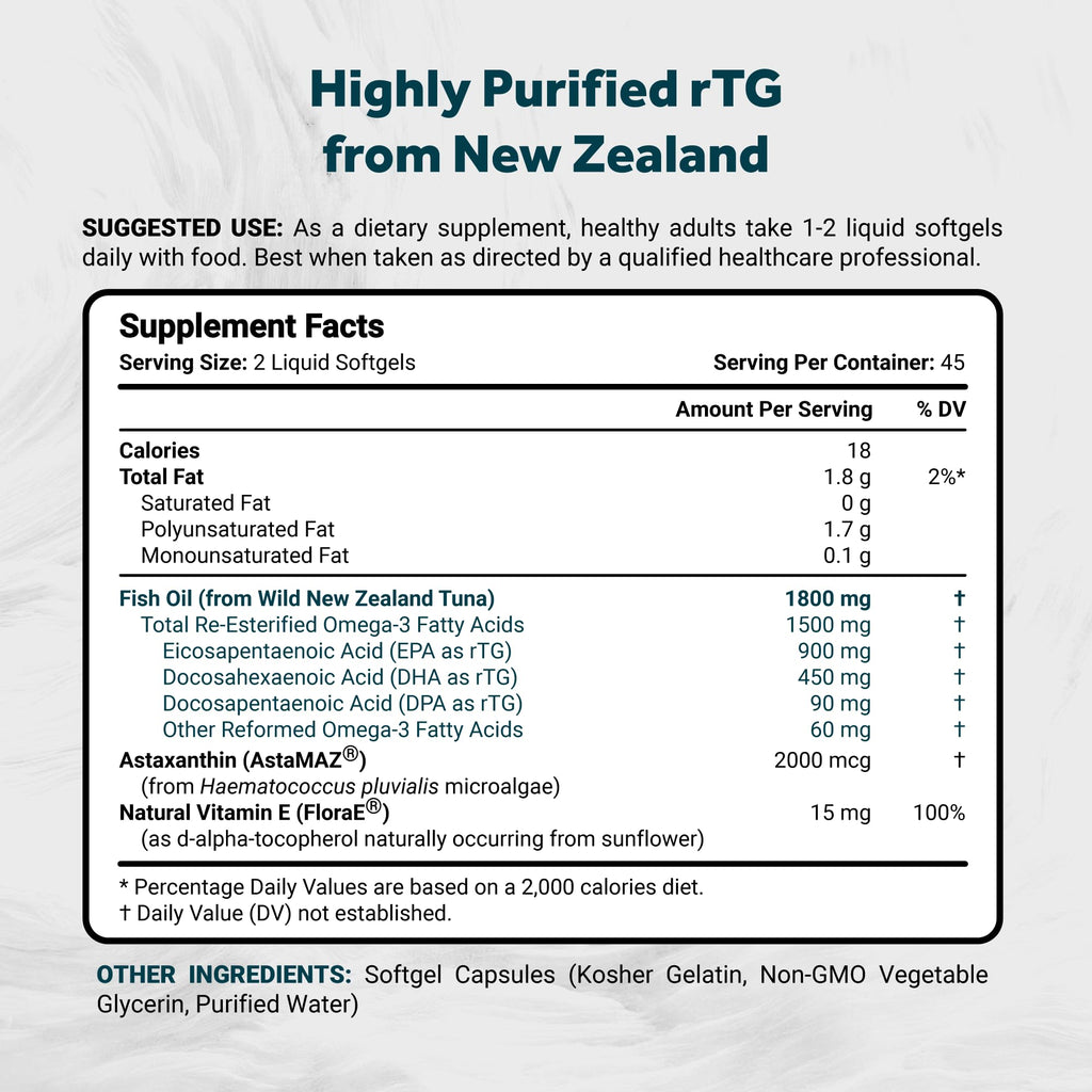 Omega 3 Fish Oil 1800mg 90 Softgels Q153635
