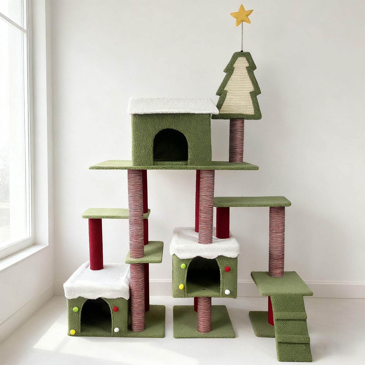 70 Inch Cat Tree with 3 Condos & Climbing Ladder F102239